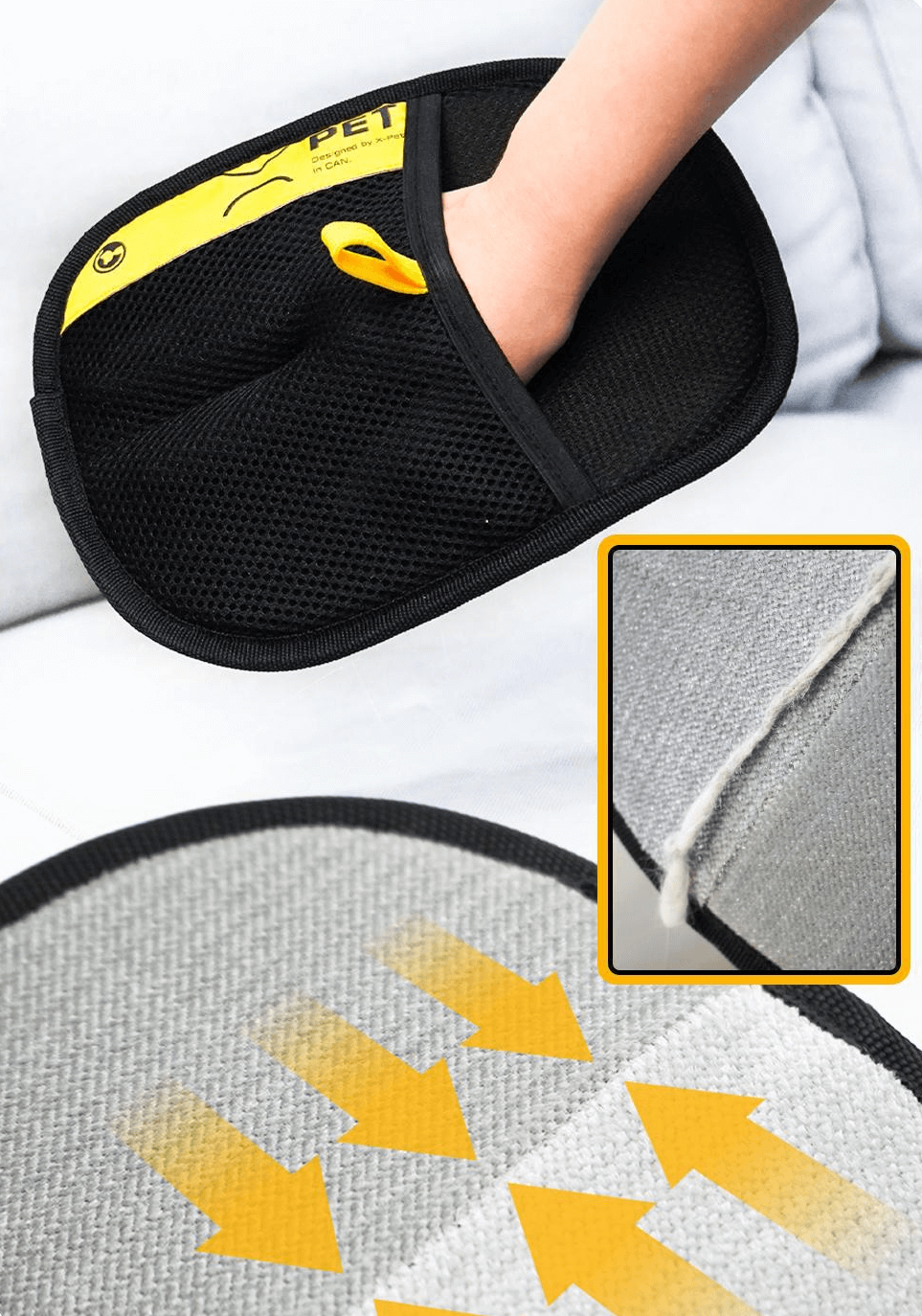 Pet Hair Removal Tools Reusable Gloves Pet Double-Sided Grooming Gloves Carpet Hair Removal Pet Hair Cleanup